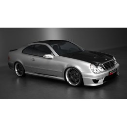 Накладки на пороги AMG W209 Look (АБС пластик) на Mercedes CLK W208